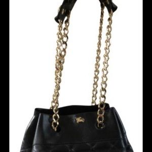 Burberry black and gold bucket bag